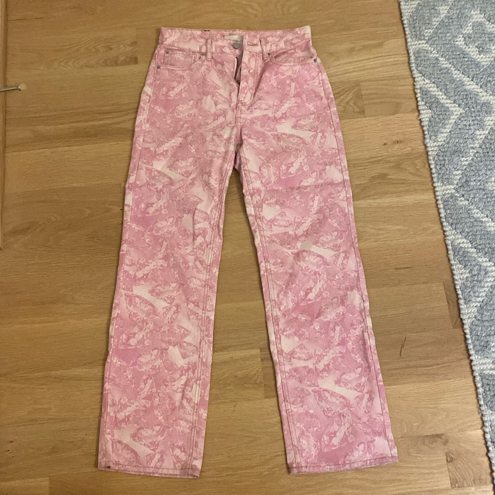 BDG pink patterned Cowboy Jeans